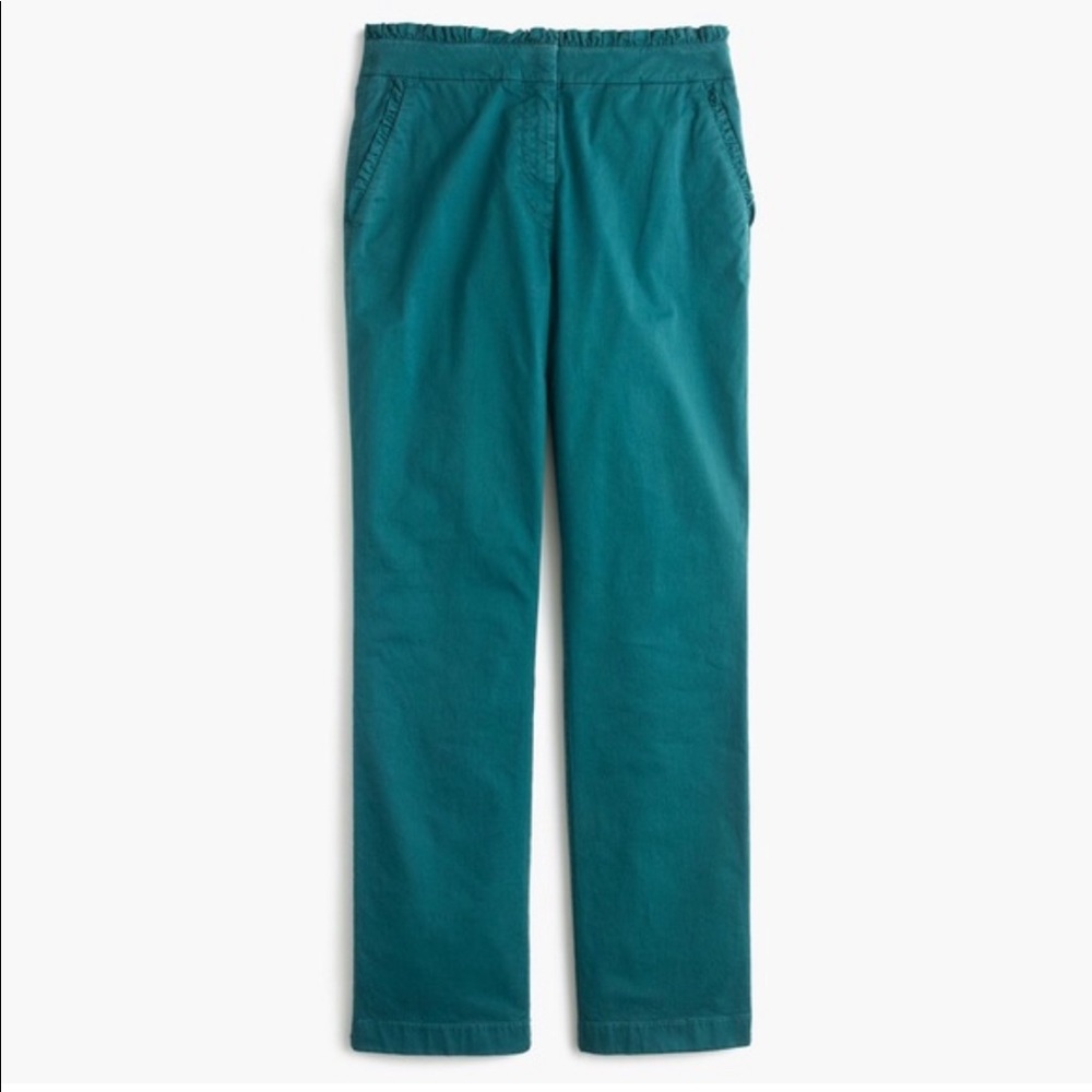 J Crew Ruffle Waist Chino Pants